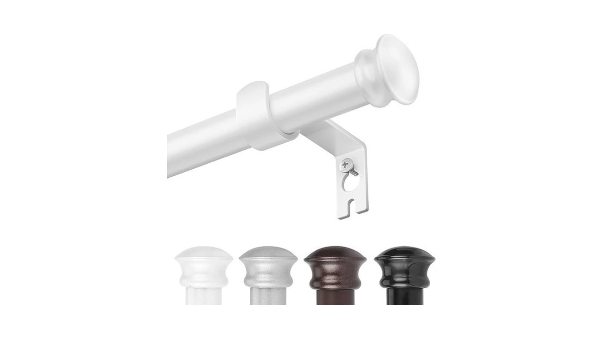 Corklatta White Curtain Rods For Windows 30 To 116 Inches