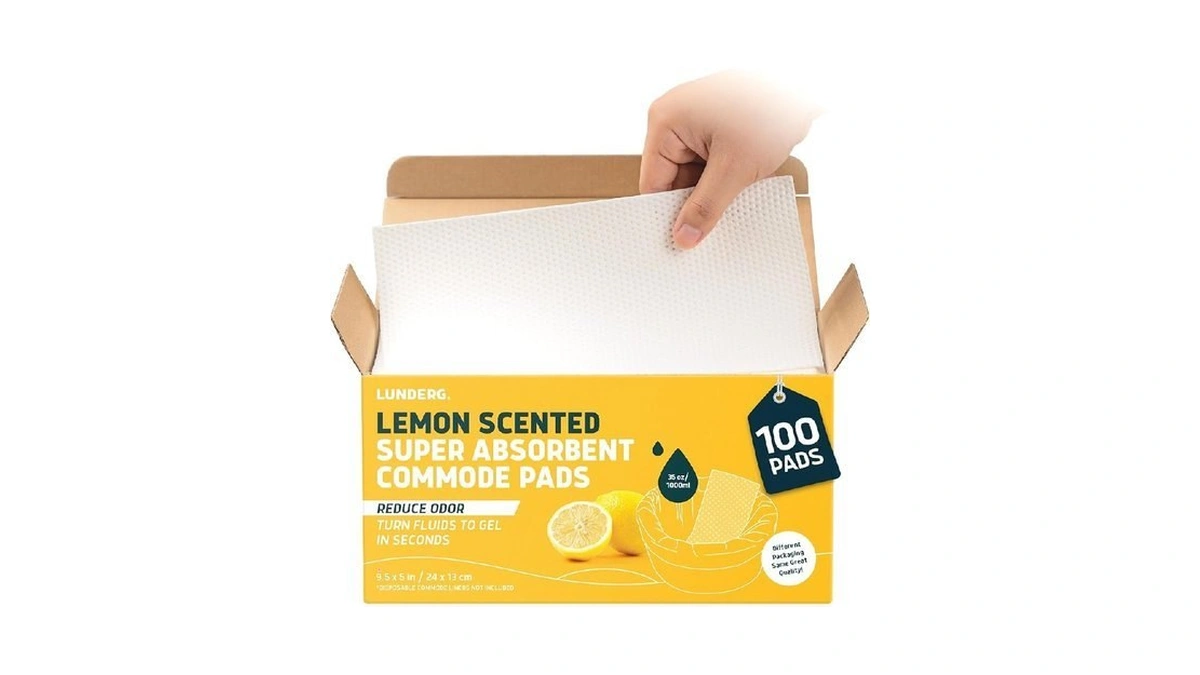 Lunderg Lemon Scented Super Absorbent Commode Pads - Medical Grade