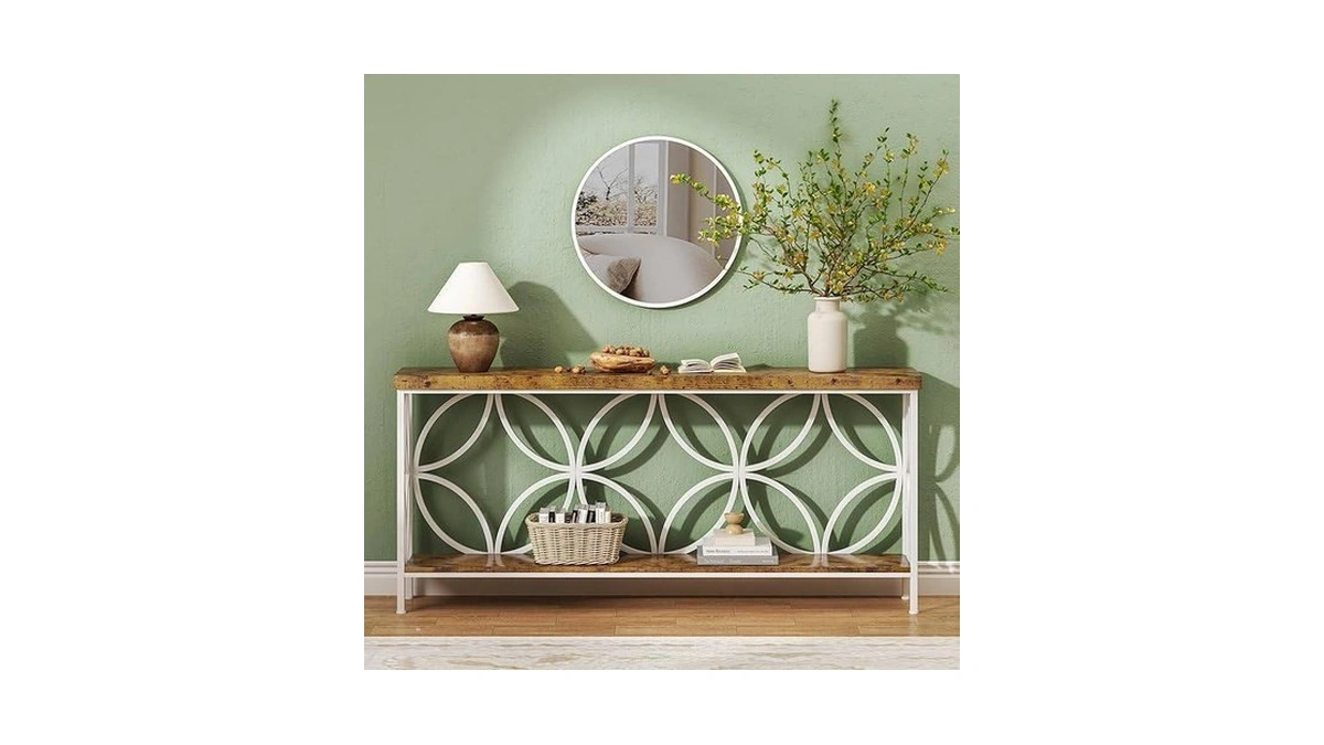 Karlott 70.9 Inch Extra Long Sofa Table, Industrial Console Table
