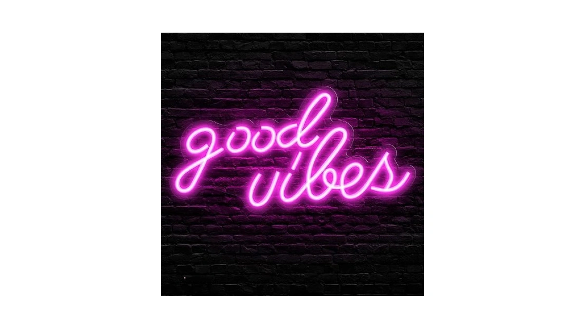 Olekki Pink Good Vibes Neon Sign - Neon Lights For
