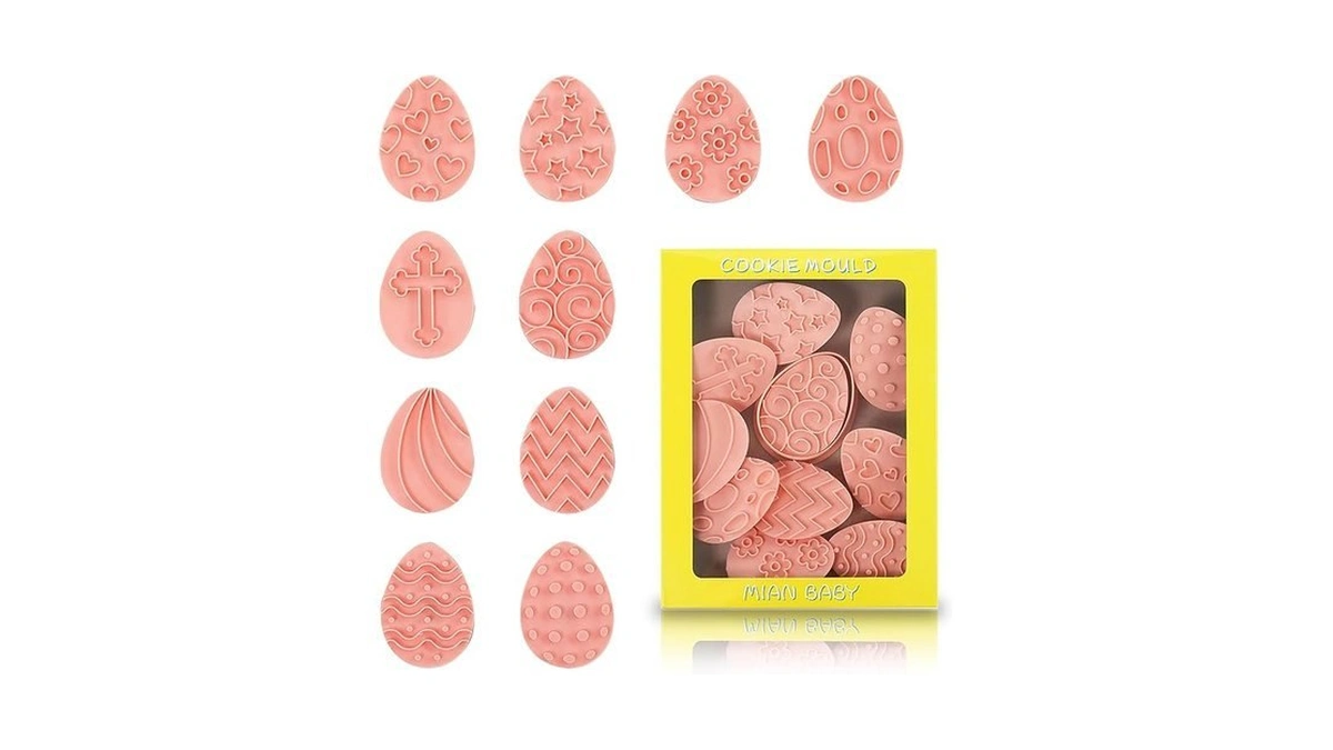 10 Pieces Easter Egg Cookie Cutters Easter Cookie Stamps 3d