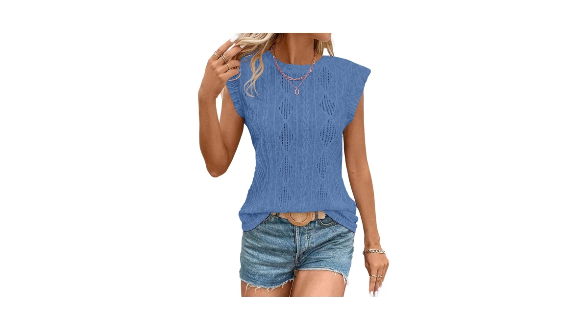 Shewin Spring Tops For Women Fashion Crewneck Short Sleeve Shirts