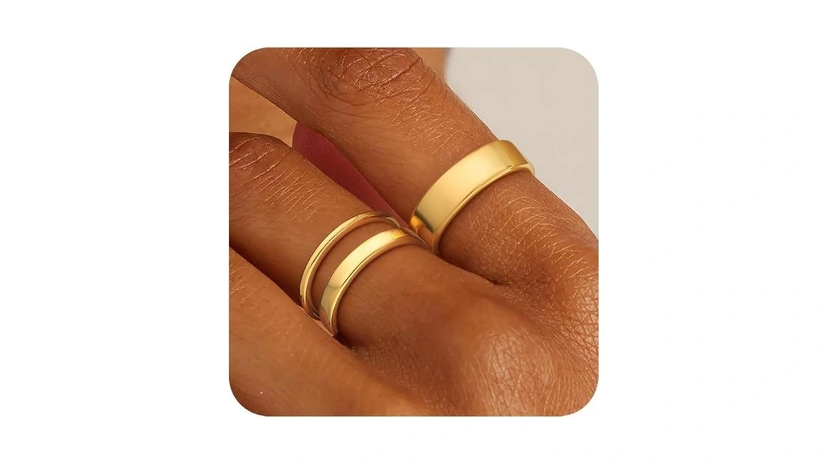 Zheshy Stackable Silver Gold Rings For Women Non Tarnish 14k