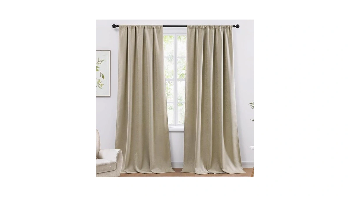 Wrensonge Blackout Curtains For Bedroom, Dark Beige Blackout Curtains 95