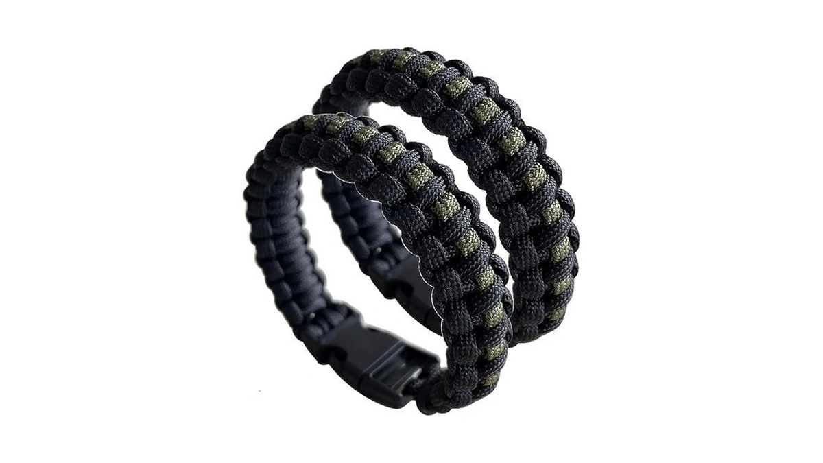 Cibbaliy 2 Army Green Paracord Bracelets 8.5" Braided Tactical Bracelet