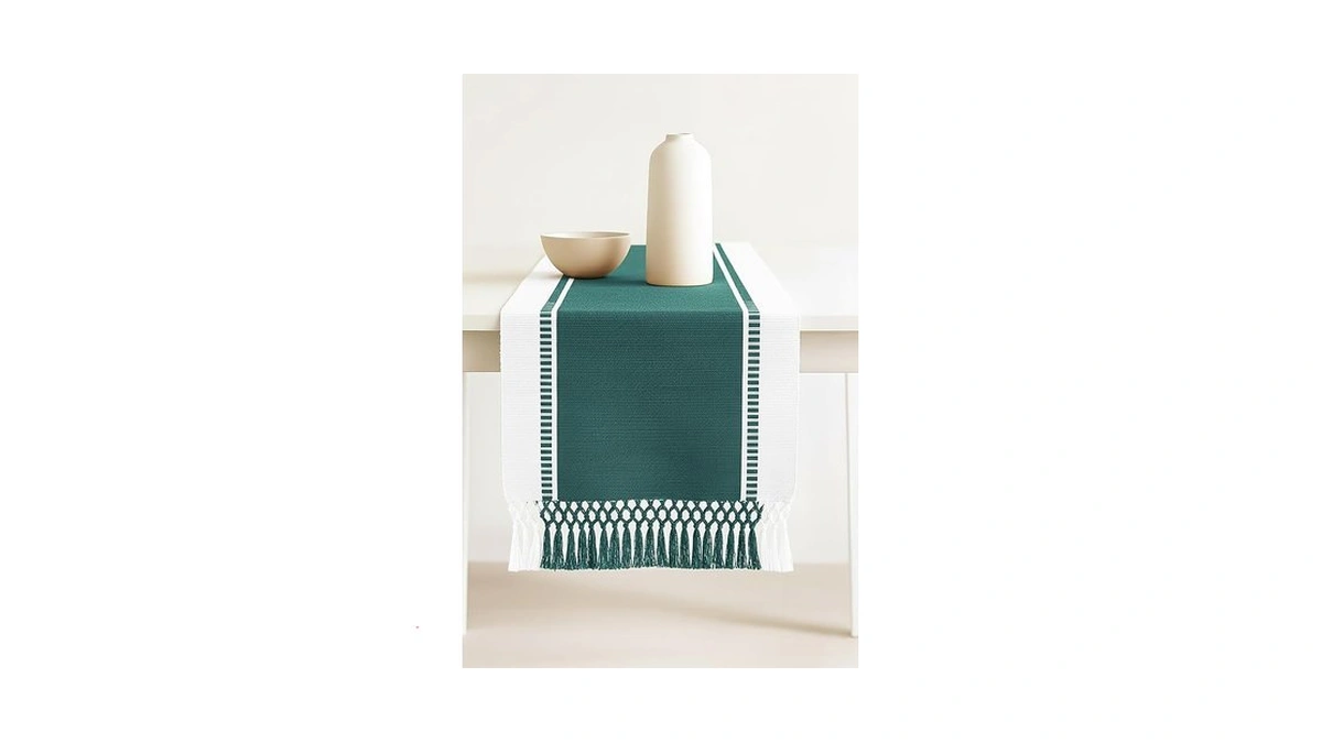 Purpleessences Table Runner - Wide With Dobby Stripe, Heavy Ribbed