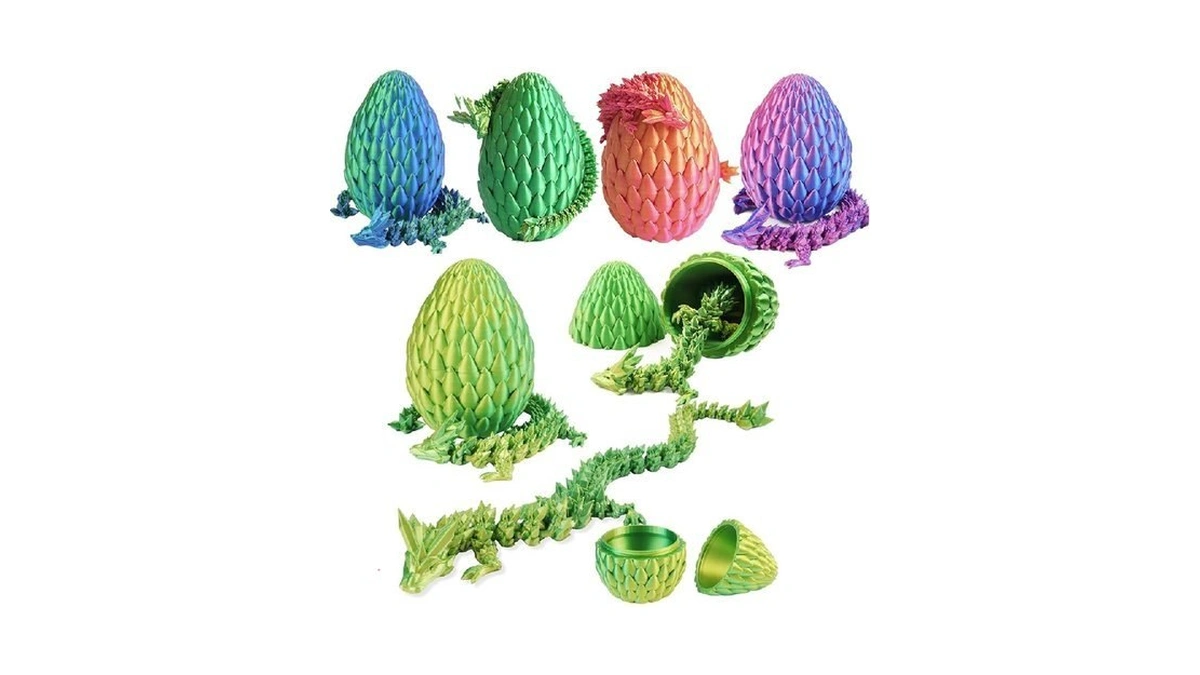 Qxbuhe 12inch 3d Printed Dragon Egg,mystery Crystal Dragon Fidget Toys,articulated