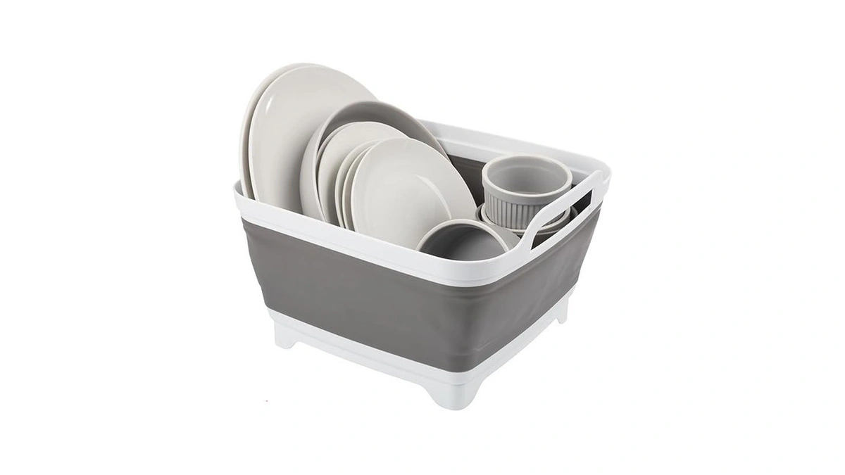 Collapsible Wash Basin - 9l Portable Sink With Drain -