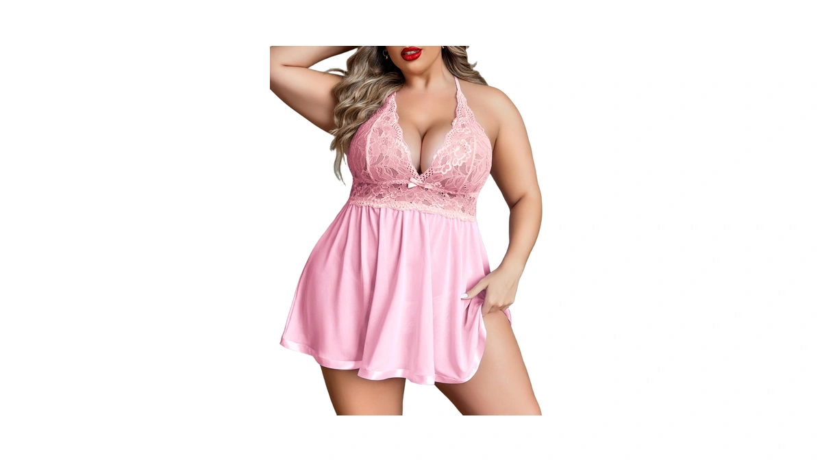 Avidlove Women Plus Size Babydoll Lingerie Lace Chemise Mesh Sleepwear