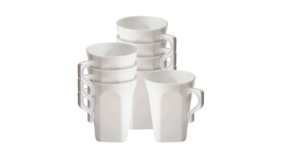Bluesky Trading Simcha Collection White Square Coffee Mugs (pack Of