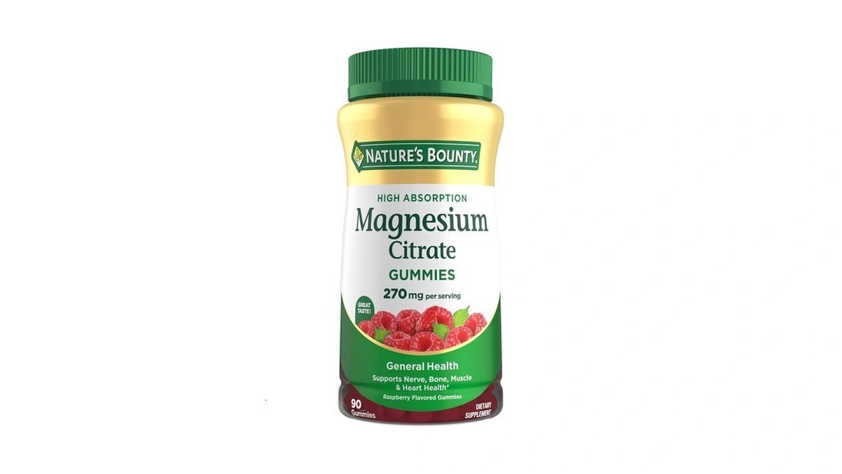 Nature's Bounty Magnesium Citrate Gummies For Adults, Supports General Health,
