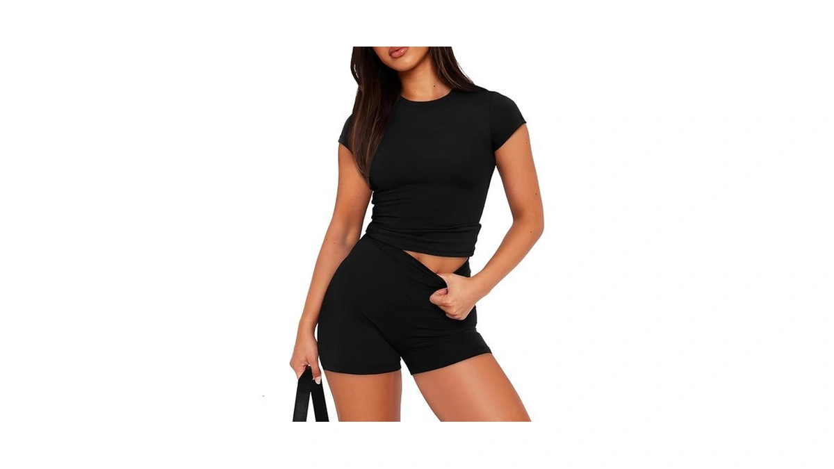 Sampeel Two Piece Sets For Women Summer Tshirt High Waist