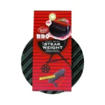 Tablecraft Bbq Coated Cast Iron 7-inch Round Steak Weight With