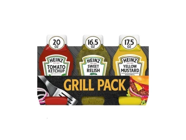Heinz Tomato Ketchup, Sweet Relish & Yellow Mustard Grill Pack,