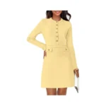 Merokeety Women's Fall 2026 Long Sleeve Bodycon Sweater Dress Button