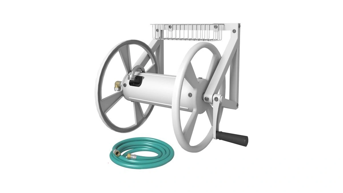 Artigarden Triangle Wall Mounted Garden Hose Reel, Outdoor Heavy-duty Water