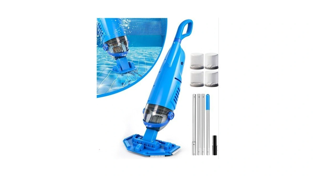 Kimpump Cordless Pool Vacuum Cleaner With 4 Filter Bags, Suitable