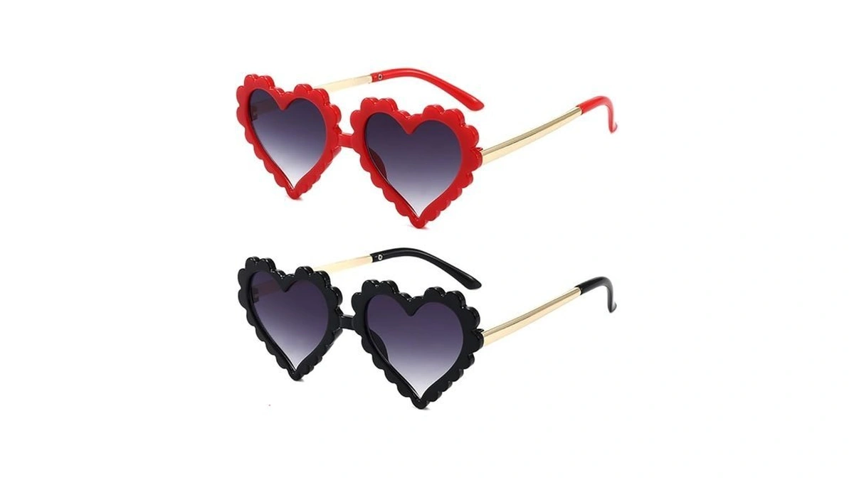 Kids Heart Shaped Sunglasses For Girls Boy Cute Glasses Uv