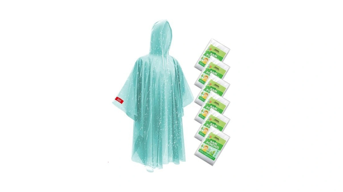 Rain Ponchos Family Pack – Disposable Poncho For Kids With