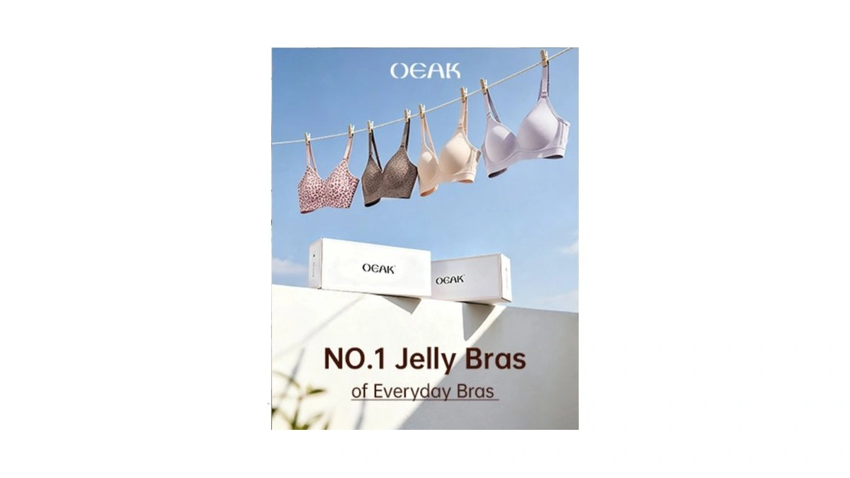 Oeak Women Jelly Bras No Underwire Scalloped Push Up Buttery