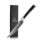 Sunnecko Damascus Steak Knife Non Serrated, Japanese Vg10 Stainless Steel