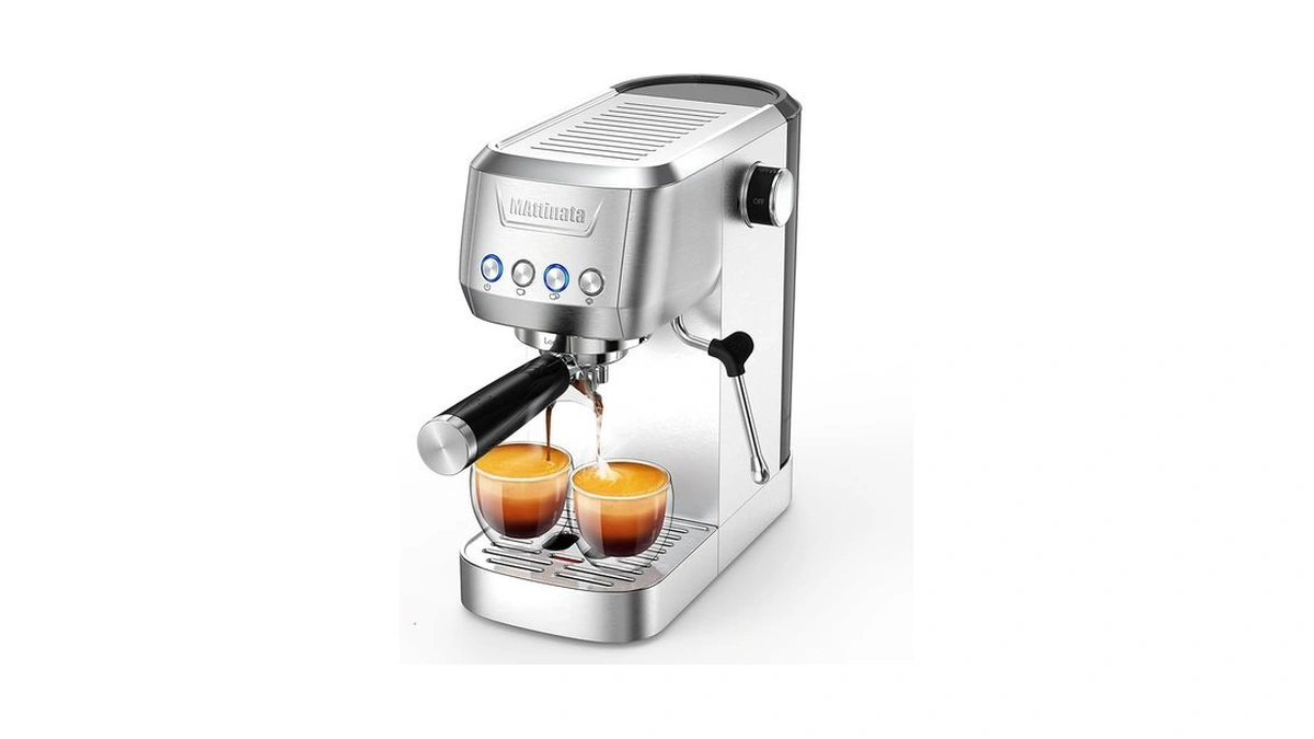 Mattinata Espresso Coffee Machine, Compact Espresso Maker 20 Bar, Stainless