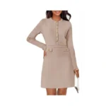 Merokeety Women's Fall 2026 Long Sleeve Bodycon Sweater Dress Button
