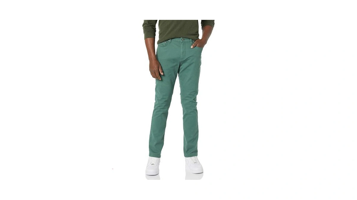 Amazon Essentials Men's 5-pocket Stretch Twill Casual Pants, Green, 30w