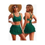Viaurbe Women's High Waisted Bikini Set Twist Front Two Piece