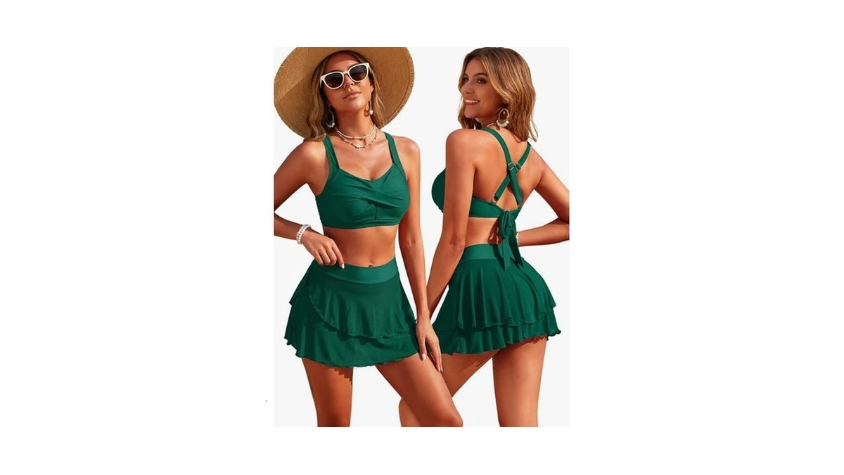Viaurbe Women's High Waisted Bikini Set Twist Front Two Piece
