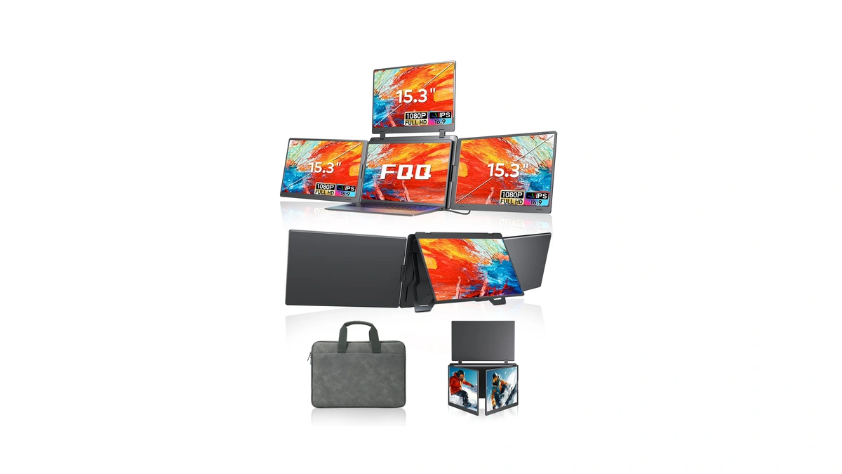Fqq 15.3" Laptop Screen Extender, Fhd 1200p Ips Portable Monitor