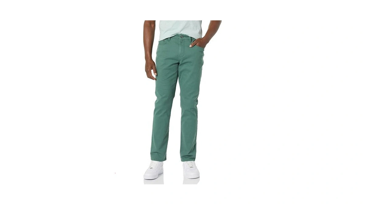 Amazon Essentials Men's Athletic-fit 5-pocket Stretch Twill Pant Pants, -green,