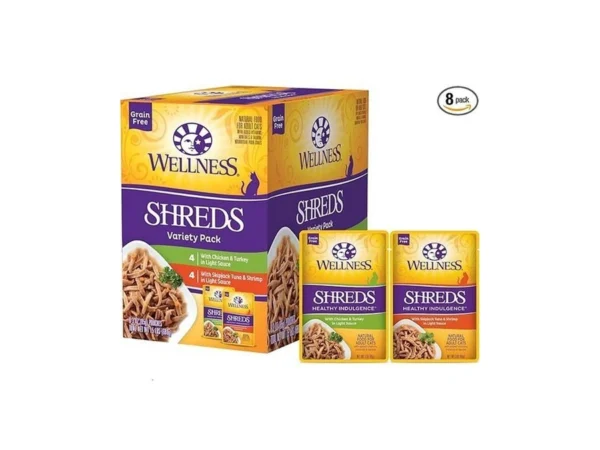 Wellness Healthy Indulgence Shreds Variety Pack Adult Wet Cat Food,