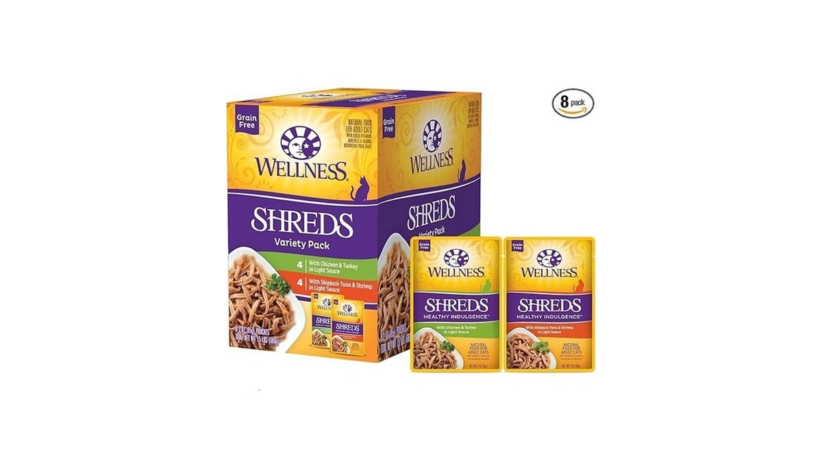 Wellness Healthy Indulgence Shreds Variety Pack Adult Wet Cat Food,