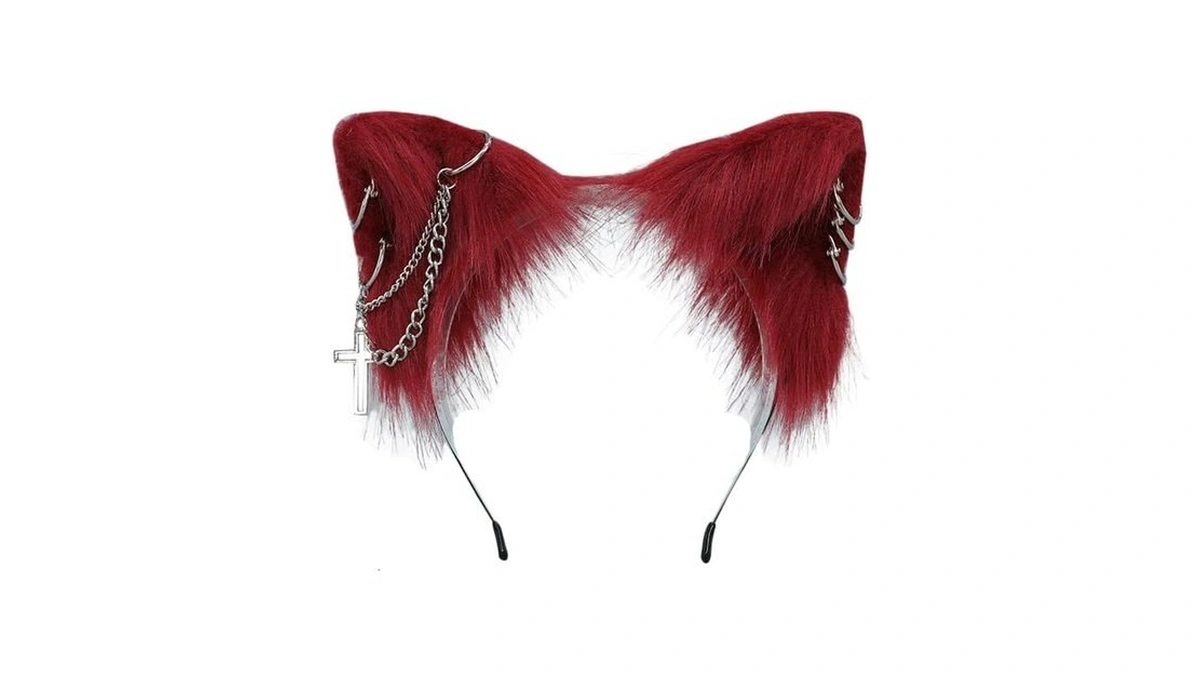 Vigvan Cat Cosplay Ears Accessories Punk Gothic Cross Cat Ears