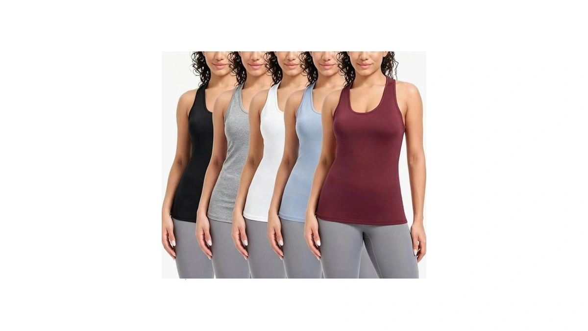 Cyper Sun 5 Pack Tank Tops For Women Seamless Athletic
