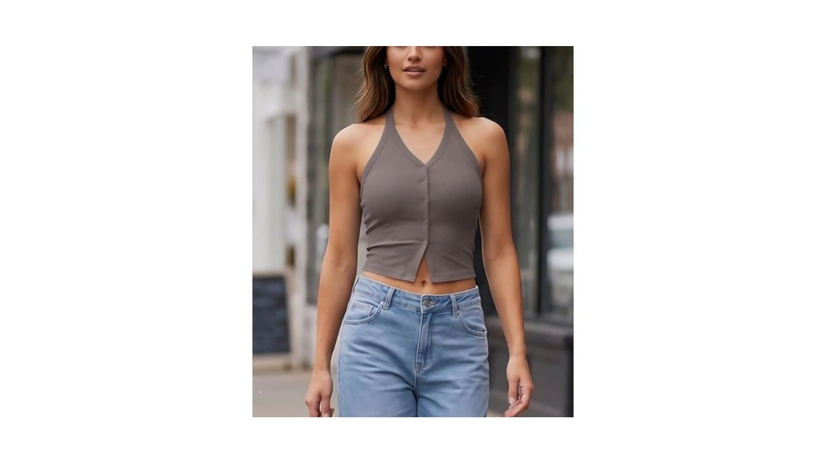 G4free Backless Halter Top Y2k Going Out Ribbed Cropped Tank