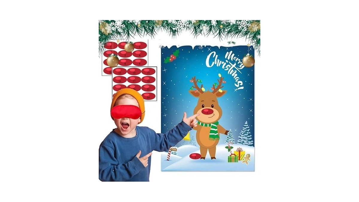 Funnlot Christmas Party Games For Kids Pin The Nose On