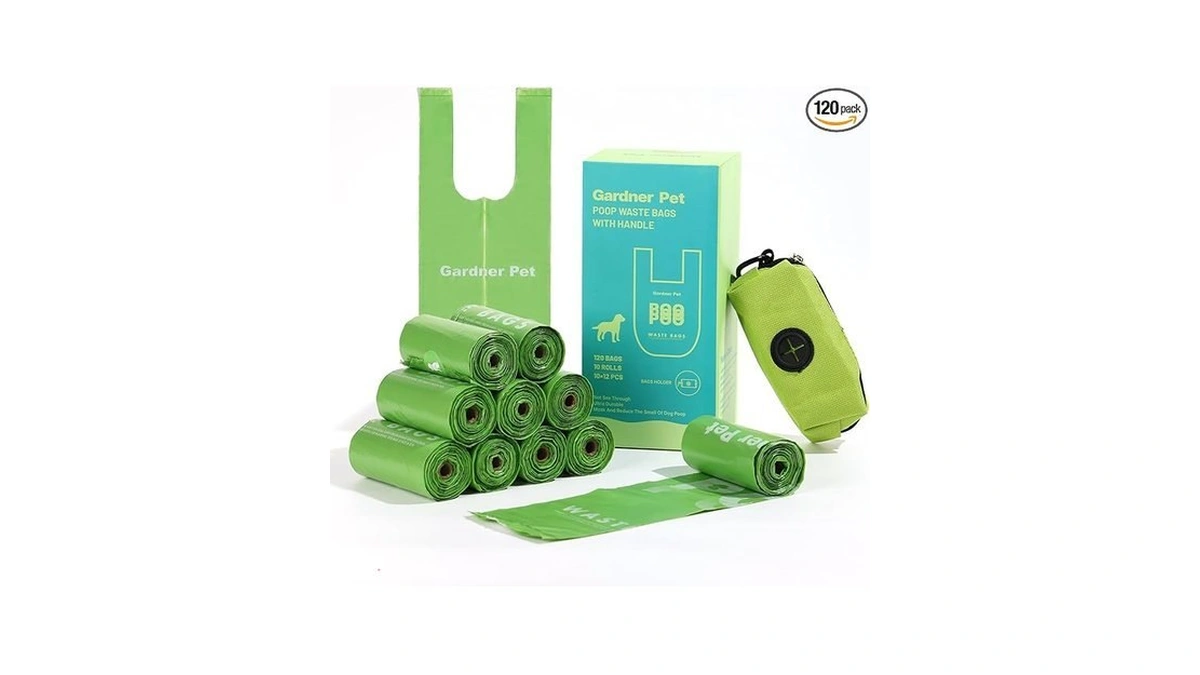 Dog Poop Bags With Handles 10 Rolls, 120 Counts Pine