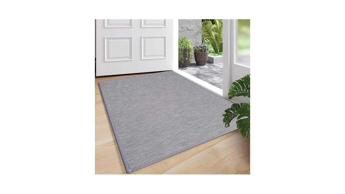 Dovfa Ultra Thin Indoor Door Mat, Gray Doormat Inside Entrance,