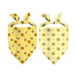 Bee Dog Bandana, 2 Pack Reversible Honey Triangle Bibs Bee