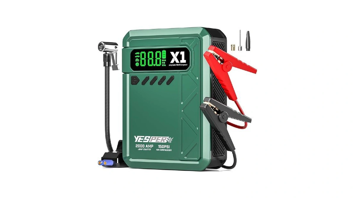 Yesper Jump Starter With Air Compressor 2000a 150psi Battery Jumper
