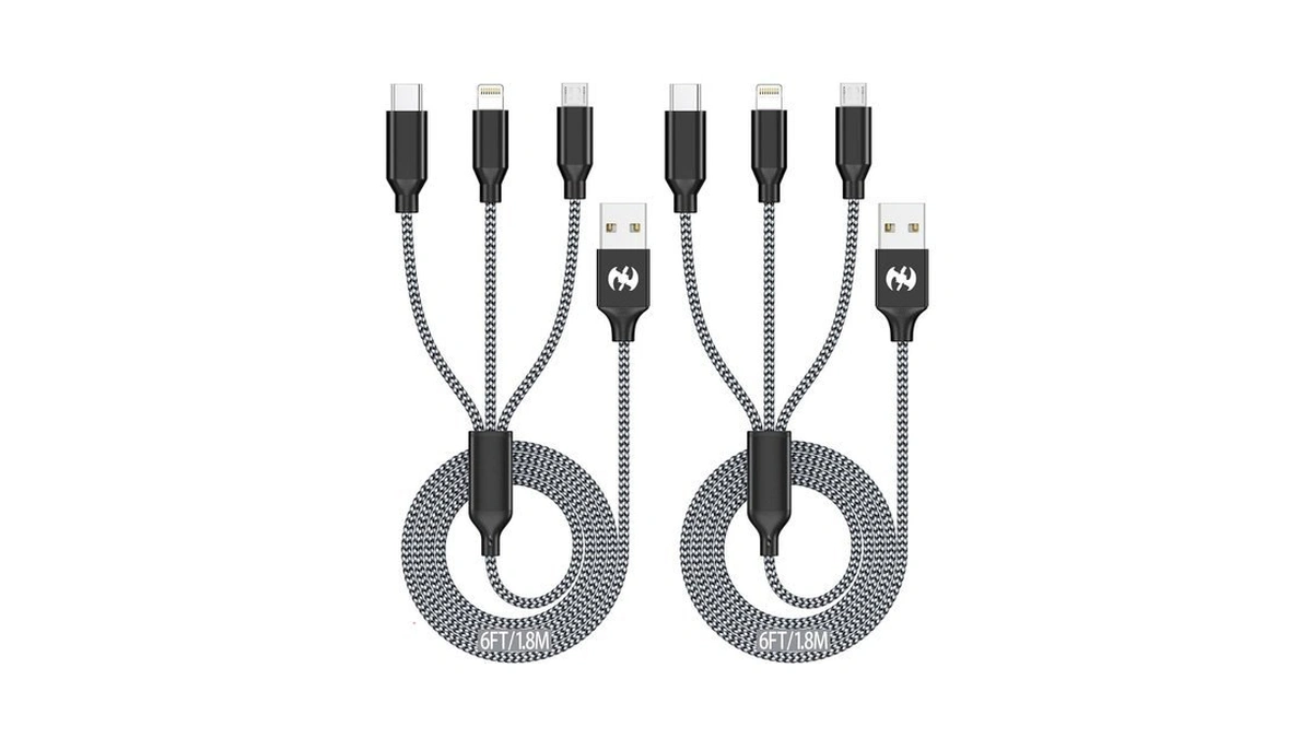 Xnewcable Multi Charging Cable 6ft 2pack 3 In 1 Charger