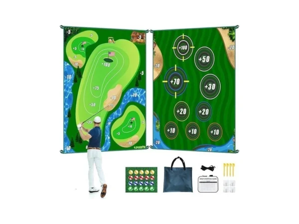 Totosin Golf Chipping Game Mat, Double Sided Golf Hitting Mat,6x5