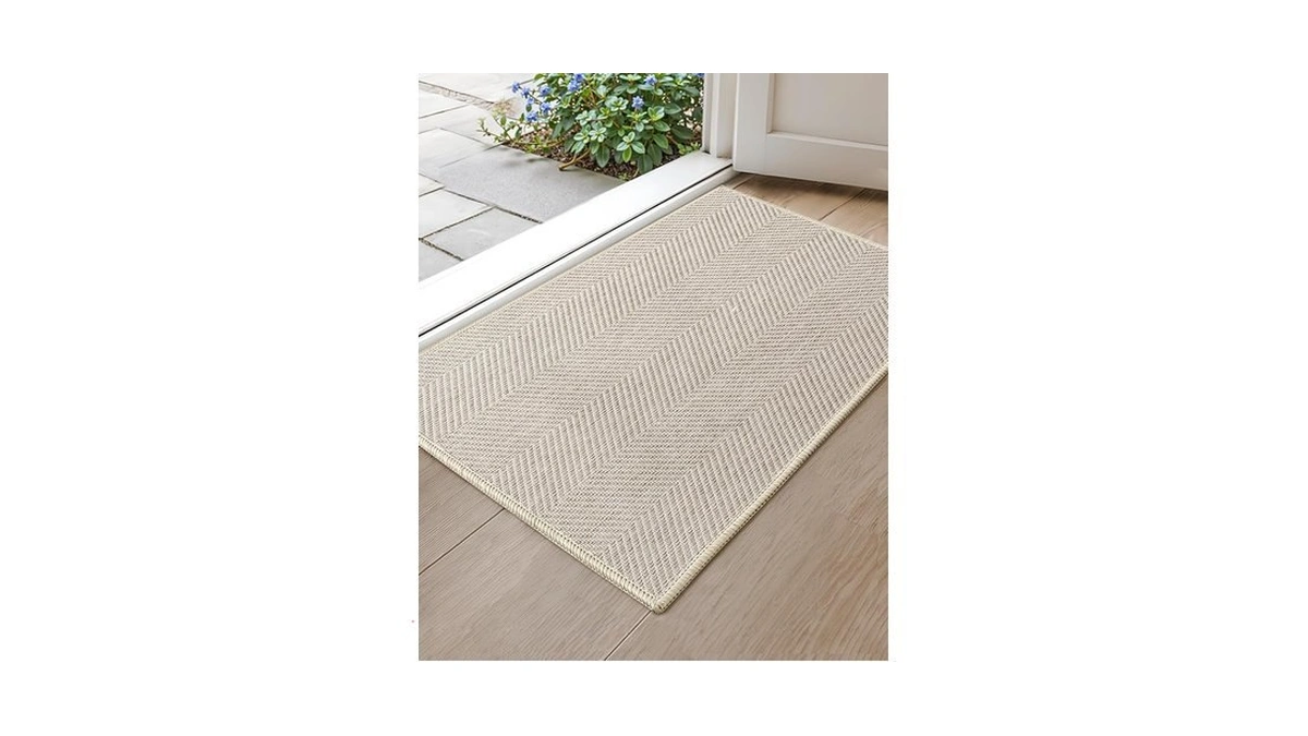 Color&geometry Small Ultra Thin Indoor Door Mat, Machine Washable Front