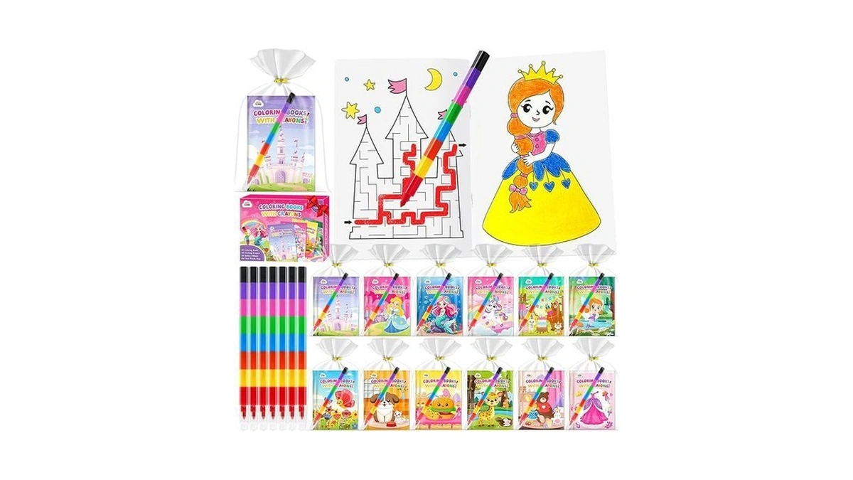 Zmlm 24 Pack Coloring Books For Kids With Crayons,party Favors
