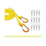 Packgoape Portable Travel Clothesline, Windproof Clothes Laundry Line With Clothespins