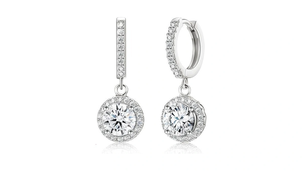 Absolute Moissanite Dangle Earrings For Women Moissanite Earrings Studs For