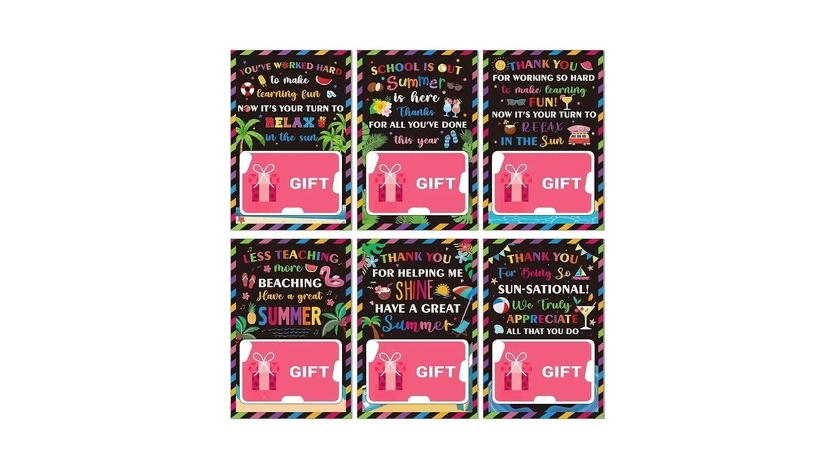 Motiskyy 48 Set Teacher Appreciation Gift Bulk Summer Themed Card