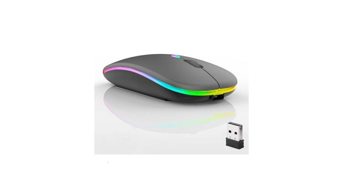 Guiheng Wireless Bluetooth Mouse,led Dual Mode Rechargeable Silent Slim Laptop